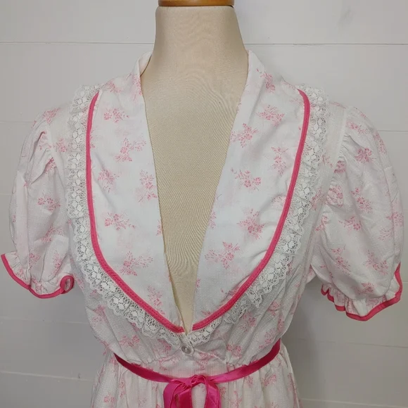 Vintage Cotton Blend Maxi Nightgown Size L - Picture 3 of 11